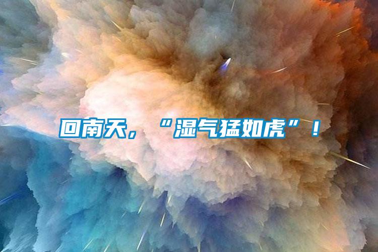 回南天，“濕氣猛如虎”！