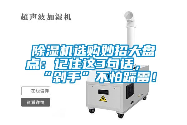 除濕機(jī)選購(gòu)妙招大盤點(diǎn)：記住這3句話，“剁手”不怕踩雷！